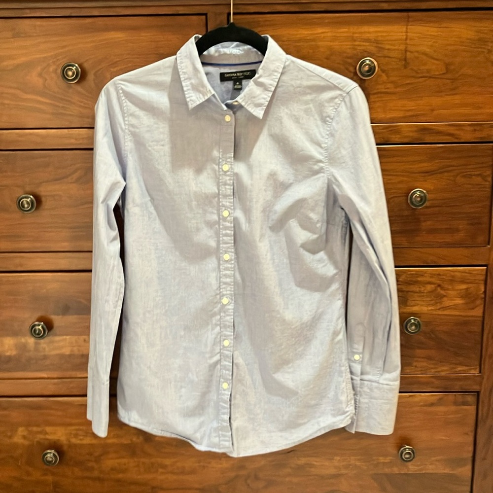 Banana Republic Riley Tailored Shirt Oxford Blue Size 6